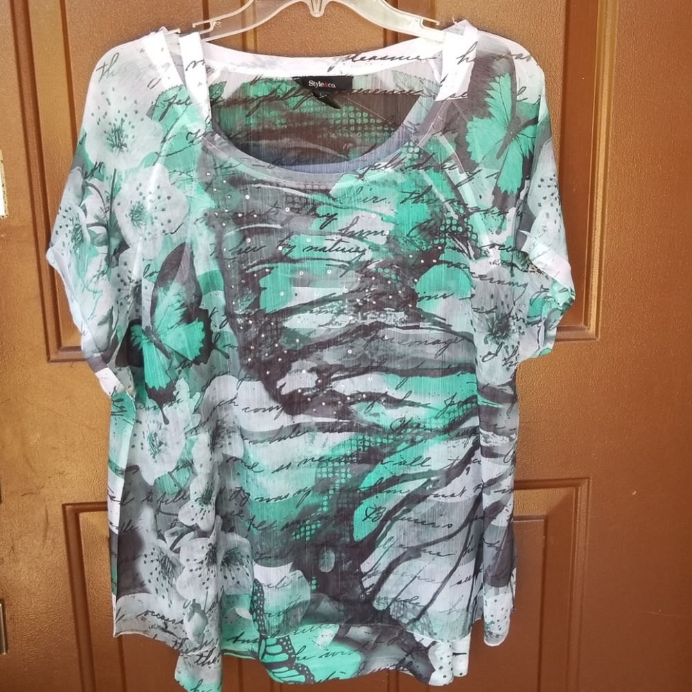 Beautiful sheer top with matching tank